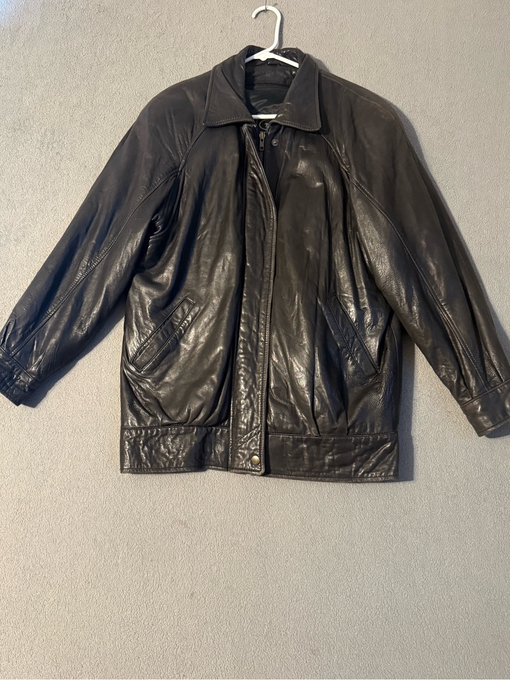 Tannery West Black Leather Bomber Jacket